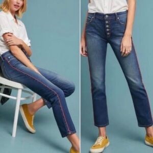 Pilcro & the letterpresss Anthropologie cropped denim jeans sz 29 8